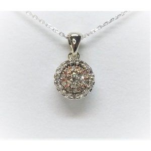 14k White And Rose Gold 0.50ct Diamond Pendant And